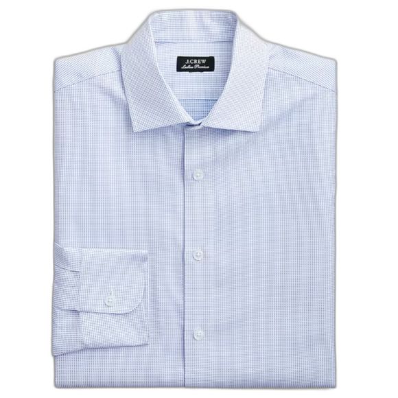 J. Crew Ludlow Light Blue and White Cotton Blend Button Down Shirt Size 16 34 - Picture 1 of 8